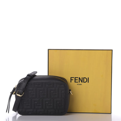 Fendi Vitello Century FF 1974 Embossed Mini Camera Case Black 10 of 10