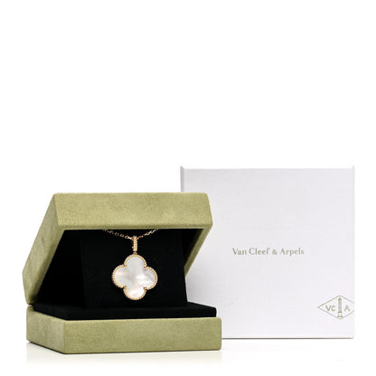 Van Cleef & Arpels 18K Yellow Gold Mother of Pearl Magic Alhambra Long Necklace 6 of 6