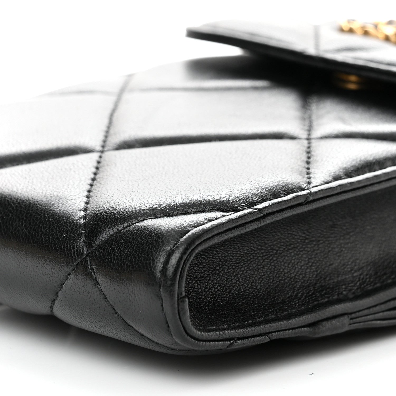 Chanel Lambskin Quilted Chanel 19 Phone Holder With Chain Black 11 of 11