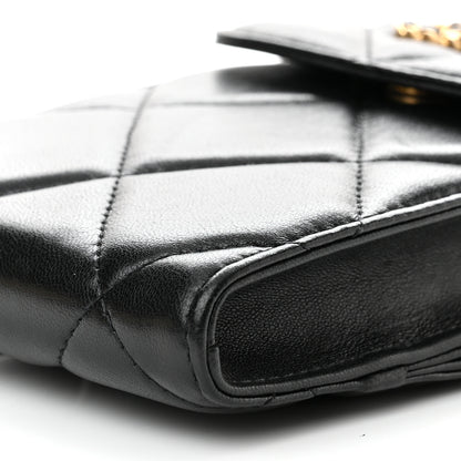 Chanel Lambskin Quilted Chanel 19 Phone Holder With Chain Black 11 of 11