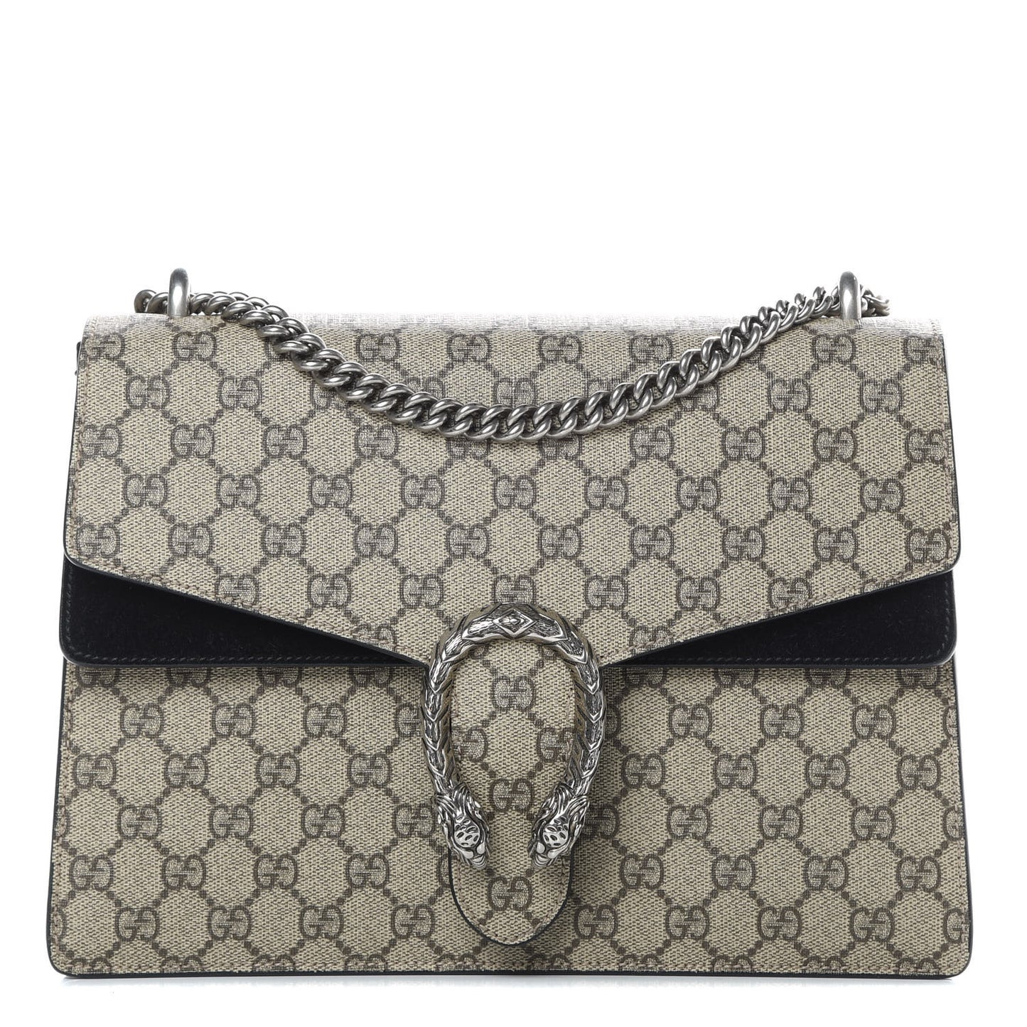 GG Supreme Monogram Medium Dionysus Shoulder Bag Black