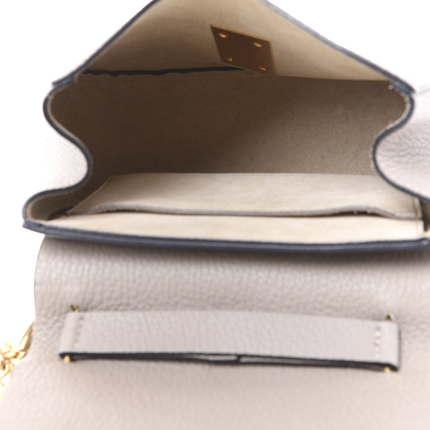 Grained Lambskin Mini Drew Shoulder Bag Motty Grey
