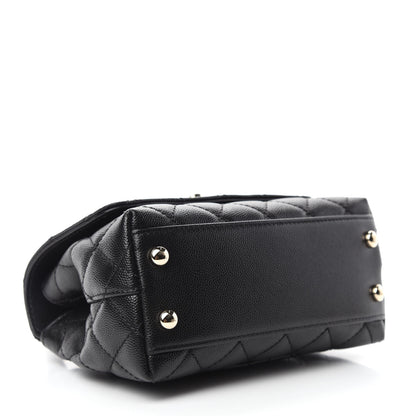 Chanel Caviar Lizard Embossed Quilted Extra Mini Coco Handle Flap Black 4 of 11