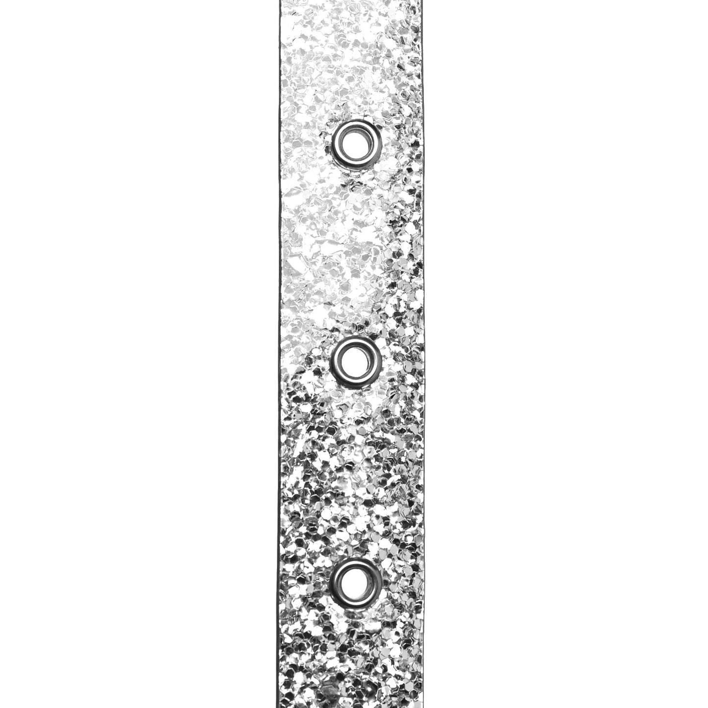 Glitter Calfskin CC Logo Skinny Belt 70 28 Silver