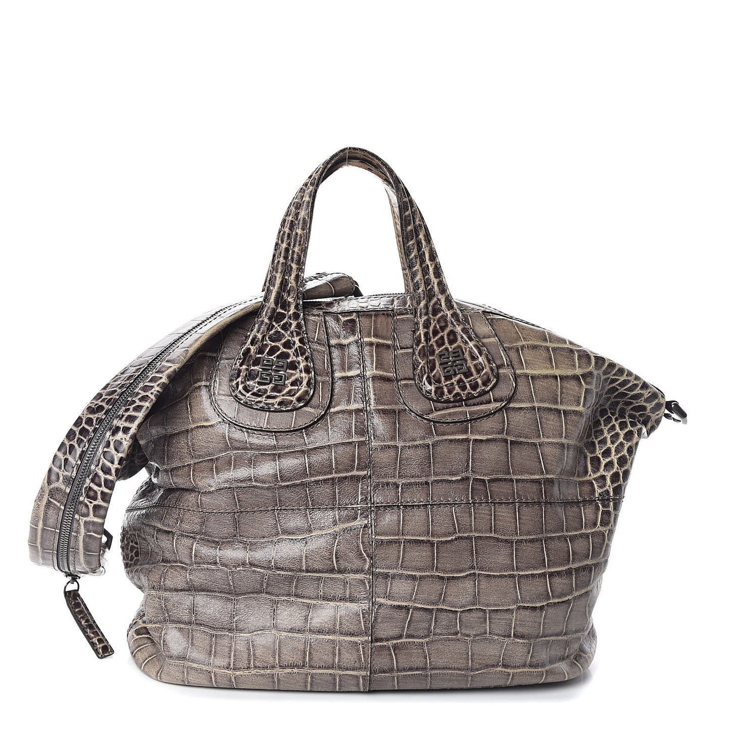 Calfskin Crocodile Embossed Medium Nightingale Brown