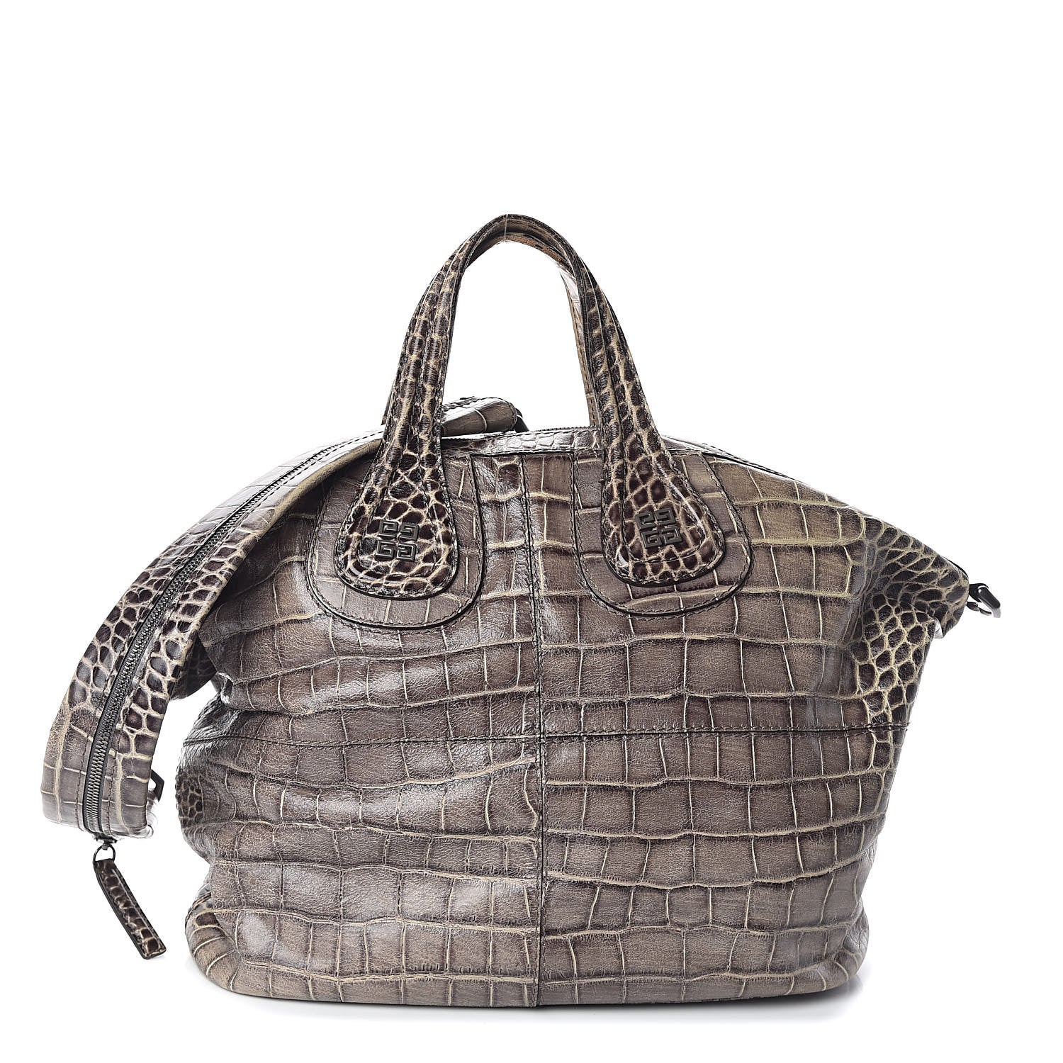 Givenchy Calfskin Crocodile Embossed Medium Nightingale Brown 1 of 11