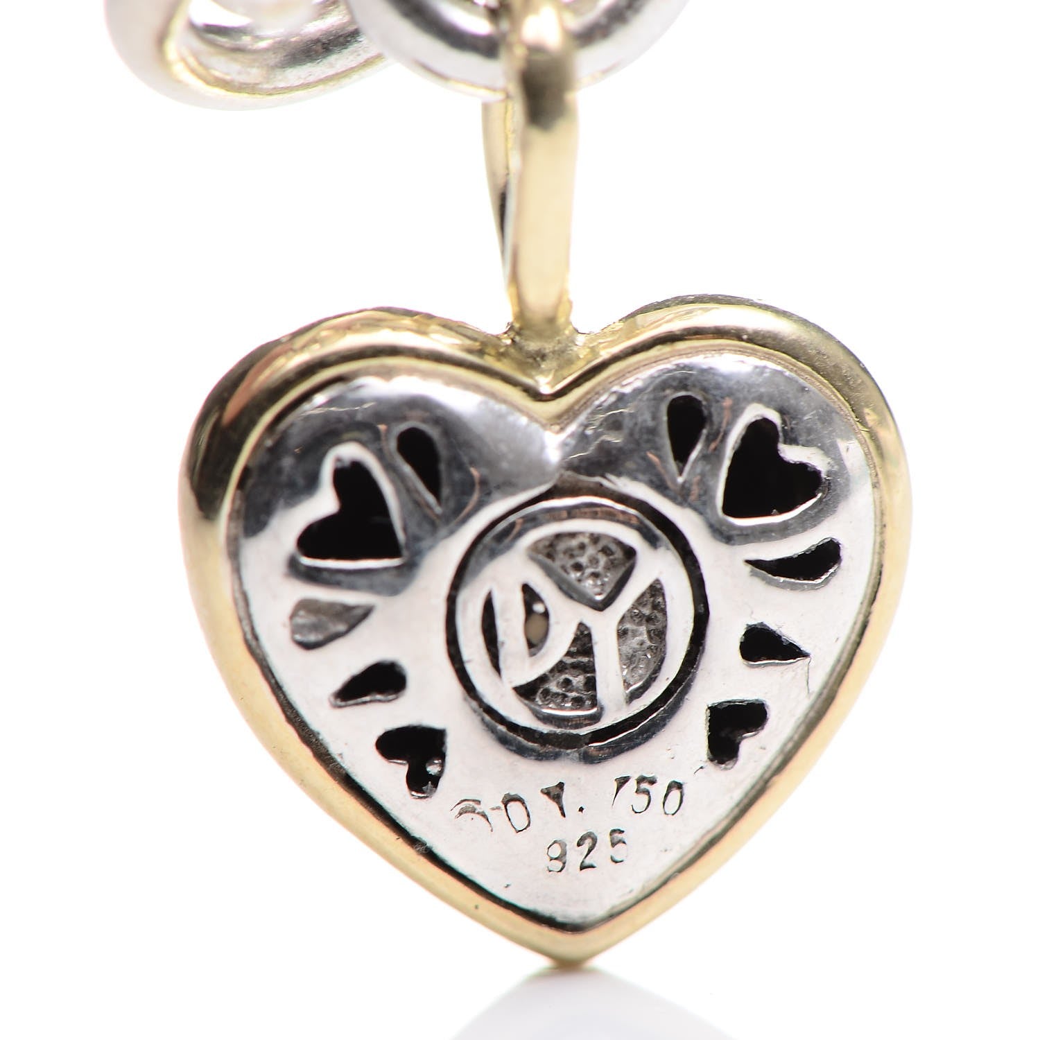 David Yurman Sterling Silver 18K Yellow Gold Cable Heart Charm Bracelet 5 of 6