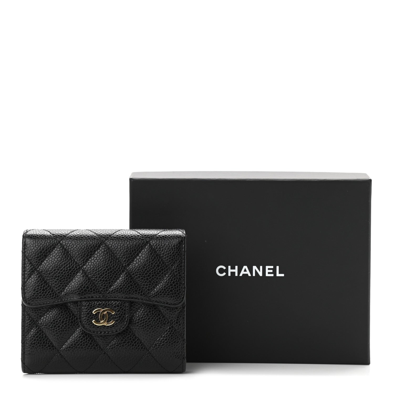 Chanel Caviar Quilted Compact Flap Wallet Black 10 of 10