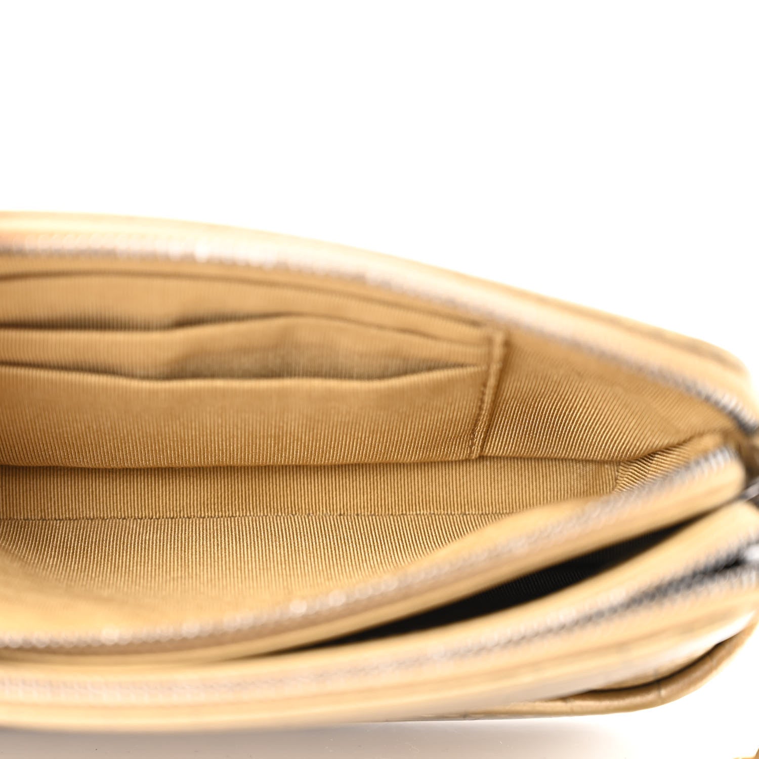 Chanel Metallic Calfskin Crocodile Embossed Small Gabrielle Clutch With Chain Gold 7 of 13