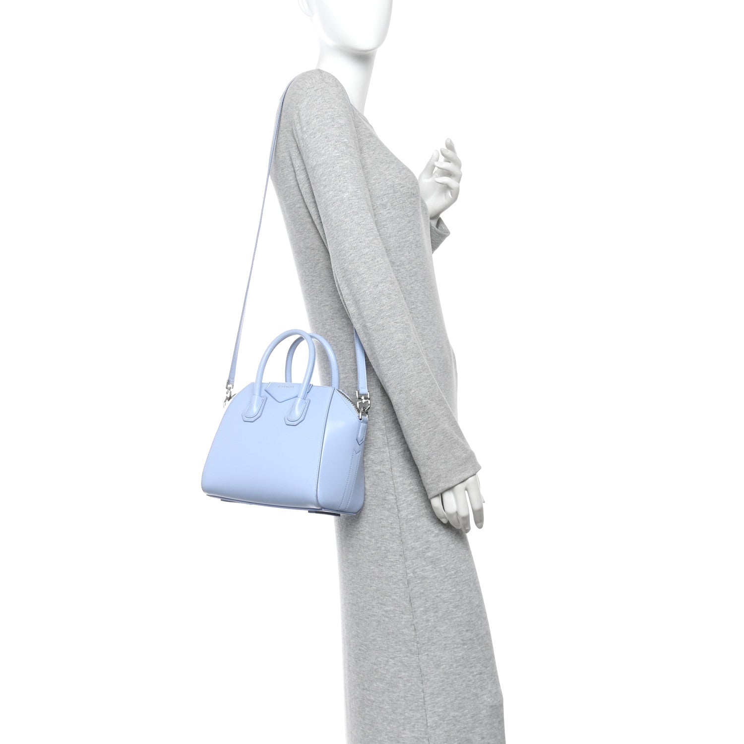 Givenchy Shiny Lord Calfskin Mini Antigona Baby Blue 2 of 10