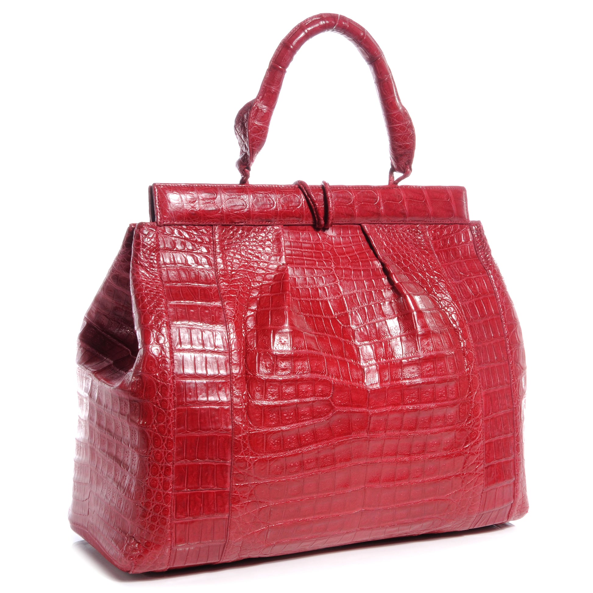 Nancy Gonzalez Crocodile Tote Red 3 of 7