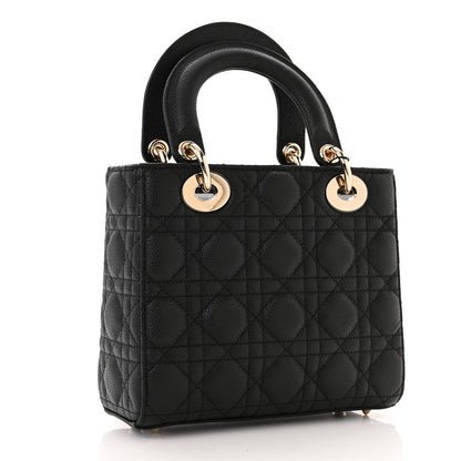 Christian Dior Grained Calfskin Cannage Small Lady Dior Black 3 of 12
