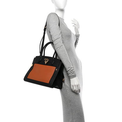 Louis Vuitton Grained Calfskin Steamer MM Black Chataigne 3 of 10