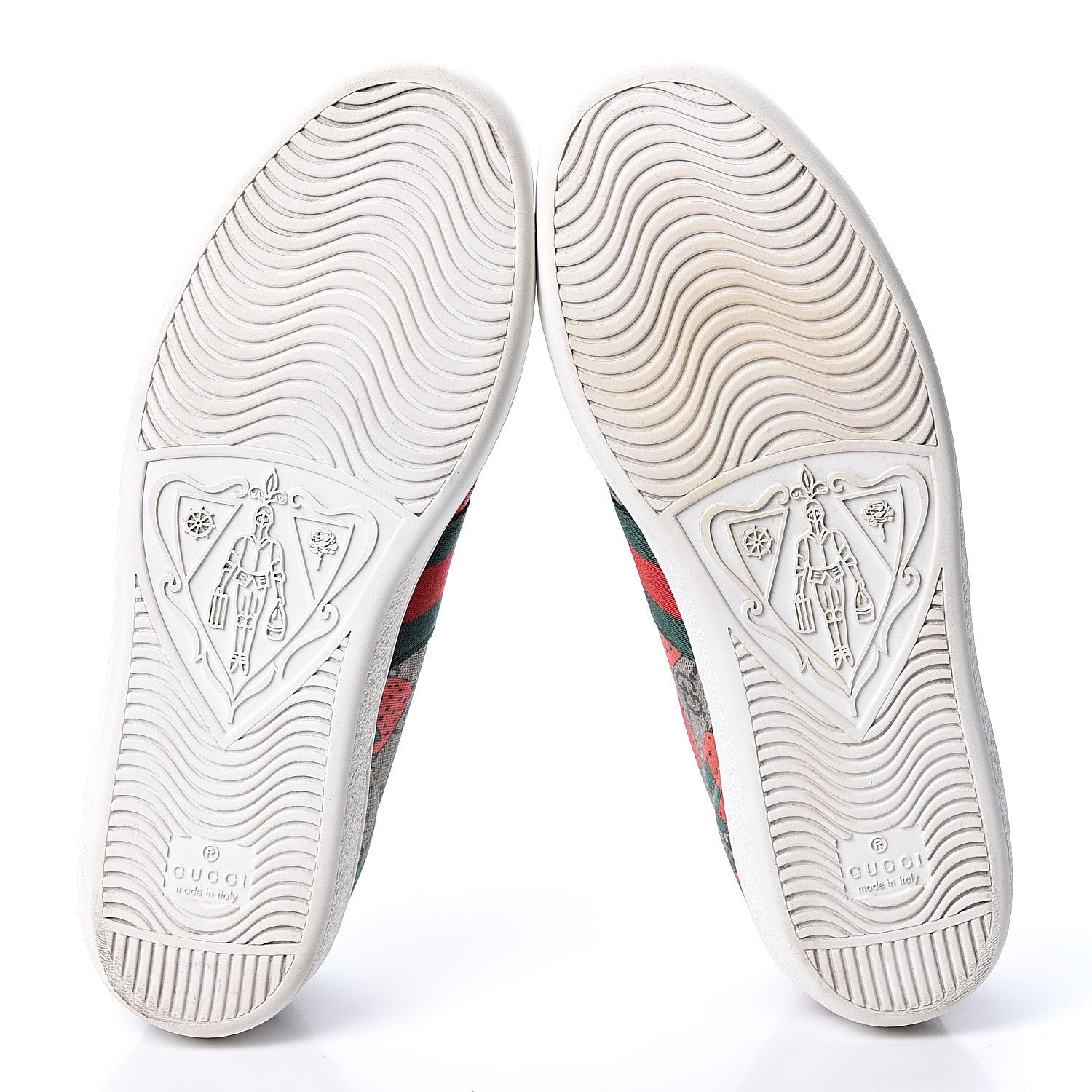 Gucci GG Supreme Monogram Strawberry Web Womens Ace Sneakers 39 Beige Multicolor Red Green 6 of 11