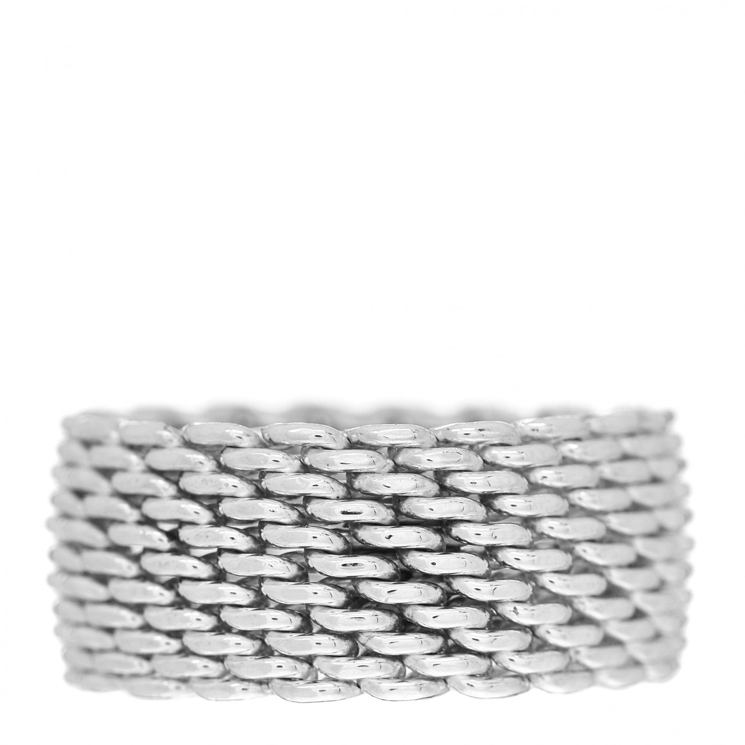 Tiffany Sterling Silver Somerset Mesh Ring 53 6.5 1 of 4