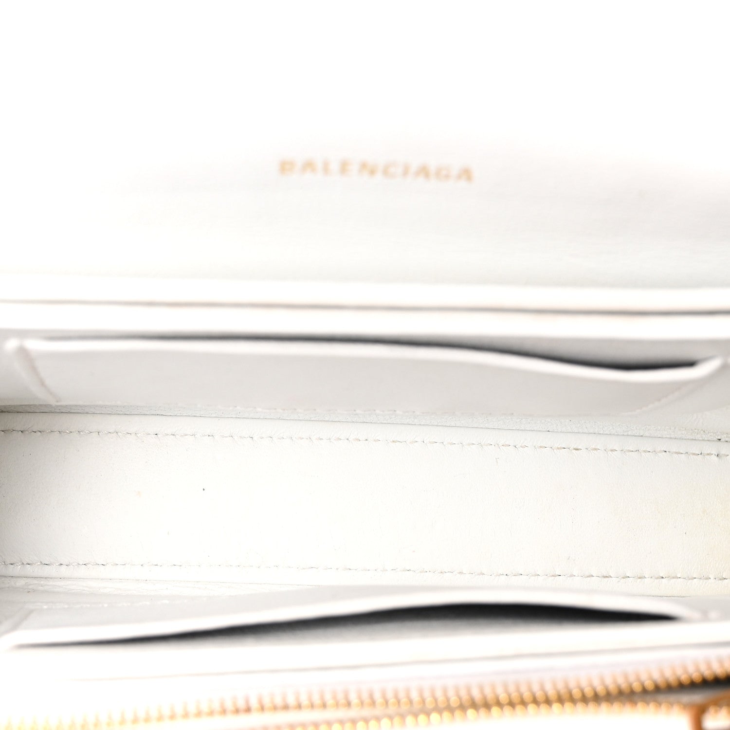 Balenciaga Calfskin Crocodile Small Crush Chain Bag White 1783986