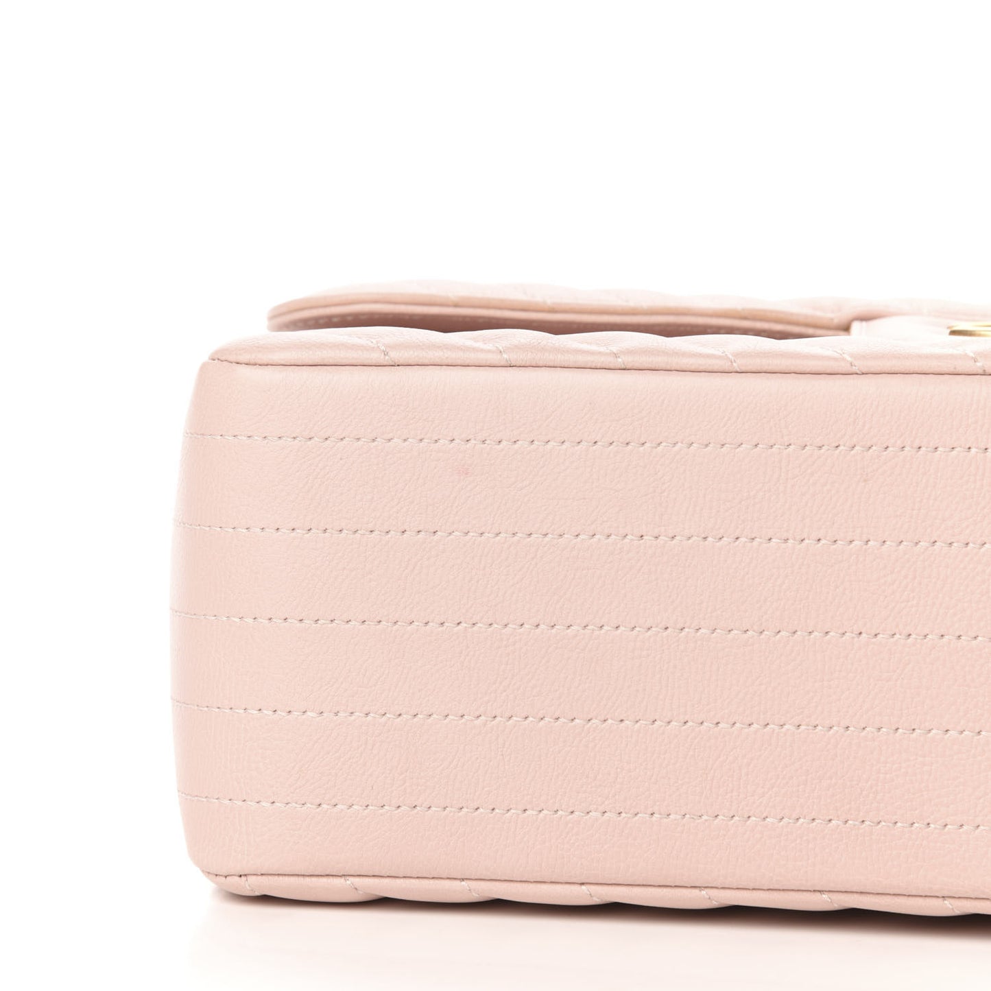 Calfskin Chevron Quilted Jumbo Double Flap Light Pink