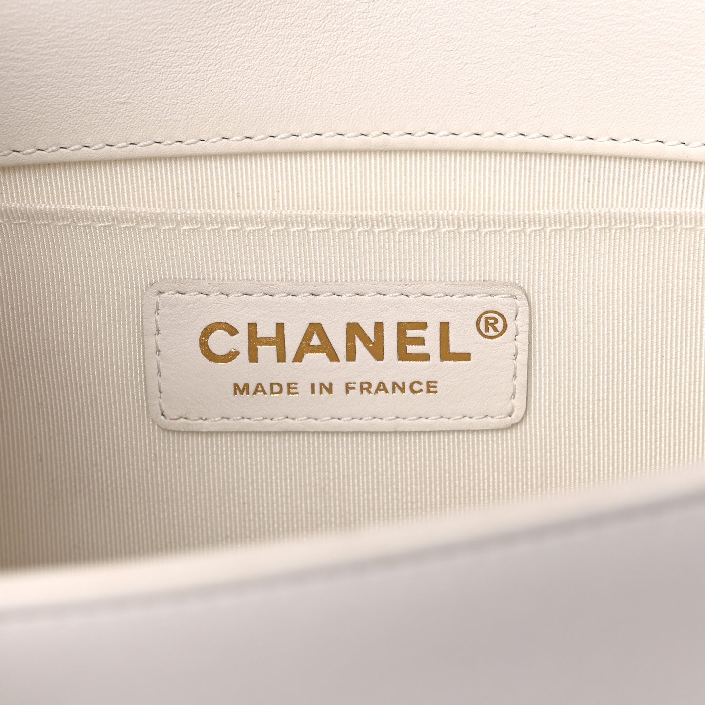 Lambskin Quilted Medium Boy Flap White