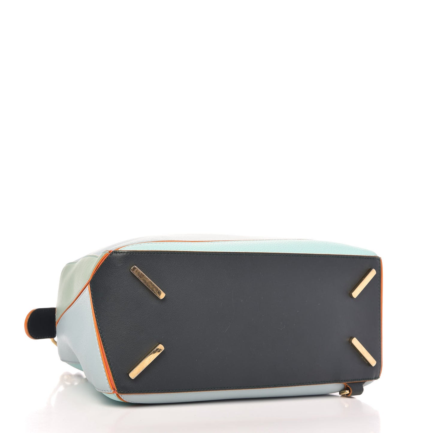 Calfskin Medium Paula's Ibiza Puzzle Bag Aqua Light Blue Multicolor