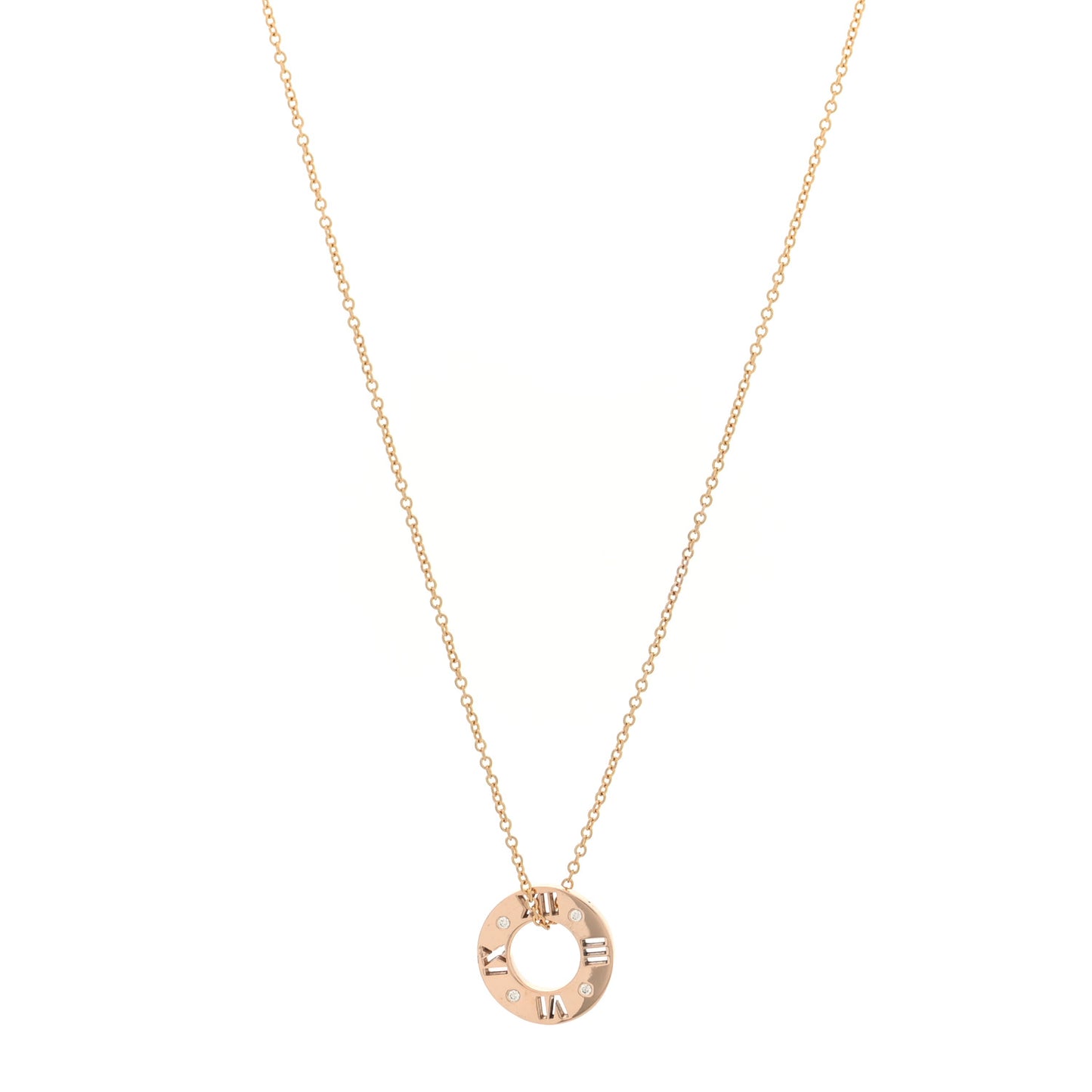 18K Rose Gold Diamond Atlas Pierced Pendant Necklace