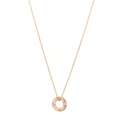 Tiffany 18K Rose Gold Diamond Atlas Pierced Pendant Necklace 1 of 5