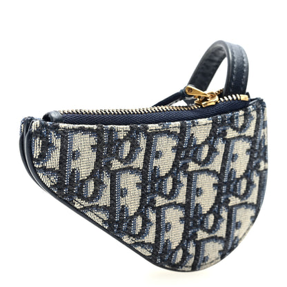 Christian Dior Oblique Saddle Coin Purse Blue 3 of 7