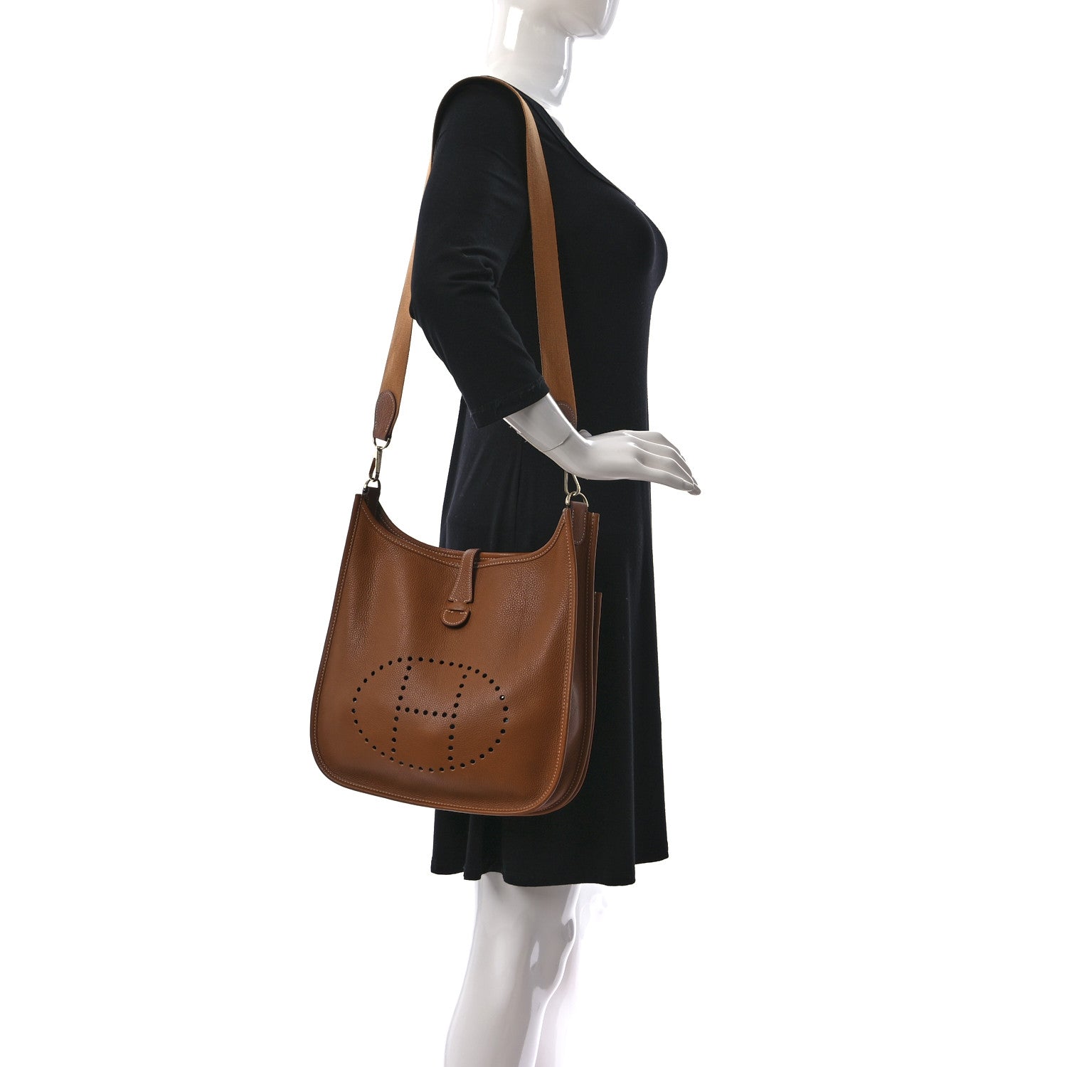 Hermes Taurillon Clemence Evelyne II PM Gold 2 of 9