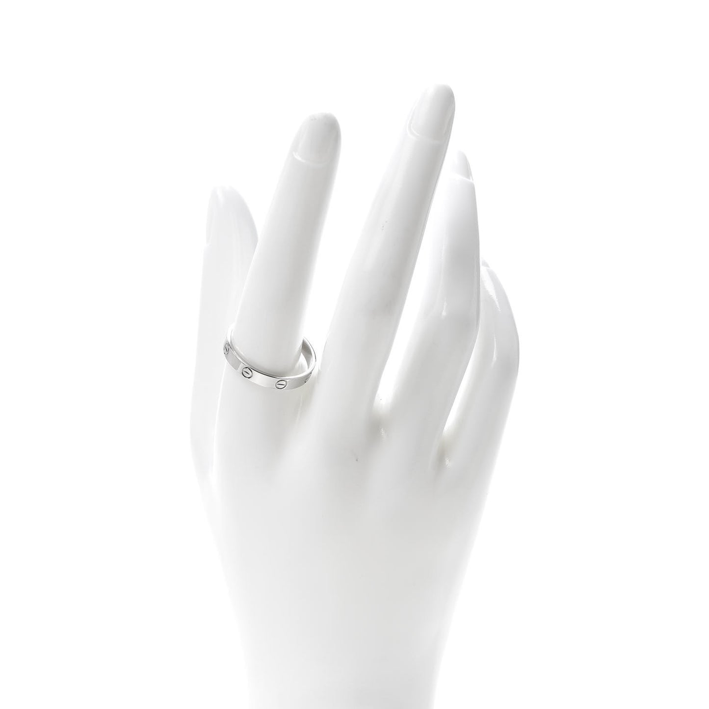 18K White Gold 3.5mm LOVE Wedding Band Ring 63 10.25