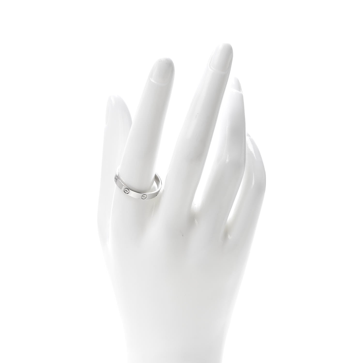 Cartier 18K White Gold 3.5mm LOVE Wedding Band Ring 63 10.25 2 of 4