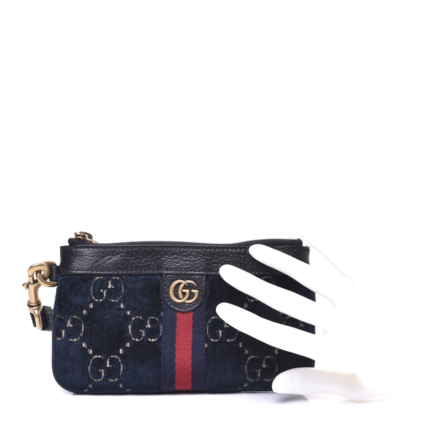 Velvet GG Monogram Textured Calfskin Web Smartphone Case Blue Beige Black