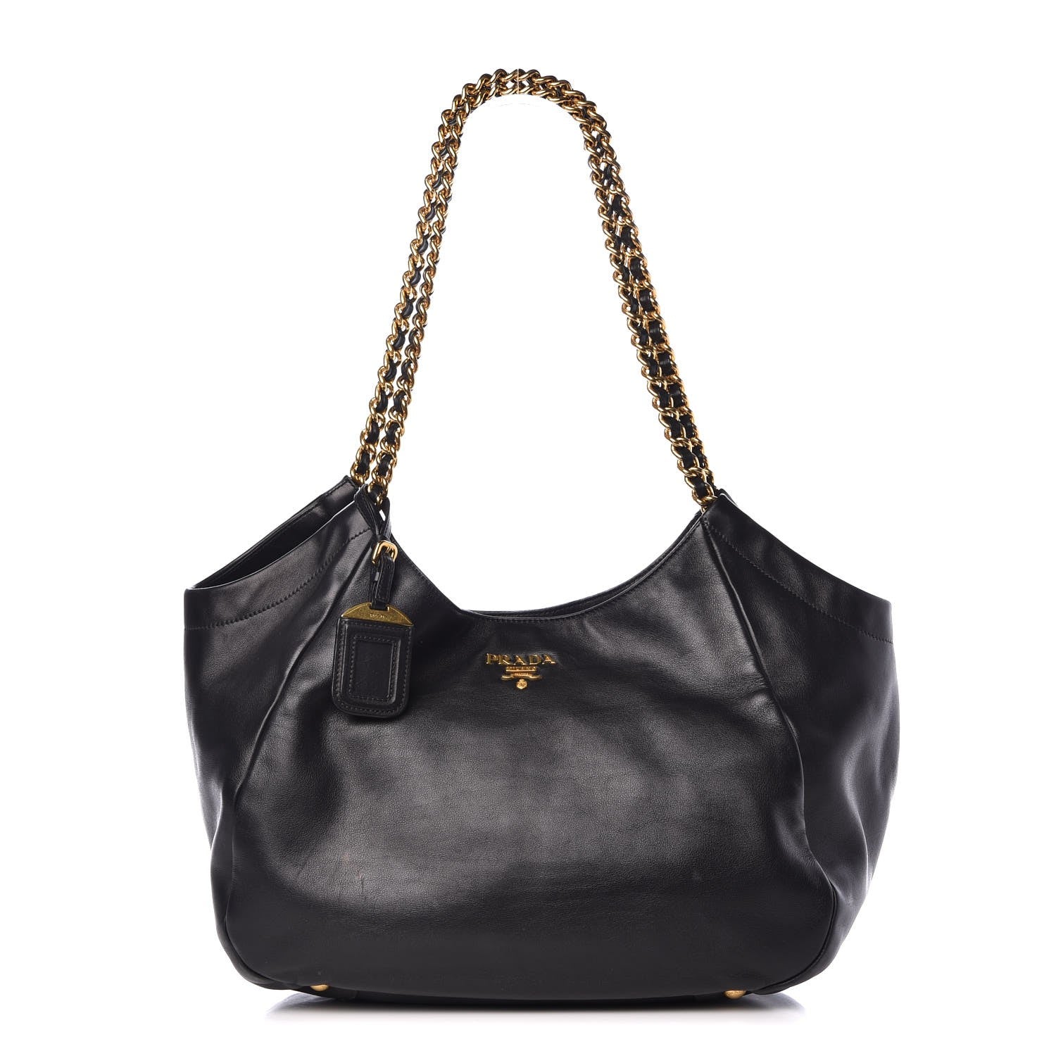 Prada Soft Calf Chain Tote Black 1 of 13