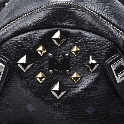 MCM Visetos Studded Small Dual Stark Backpack Black 8 of 8
