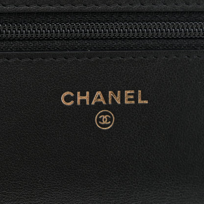Chanel Tweed Quilted Chanel 19 Wallet On Chain WOC Black White 6 of 12