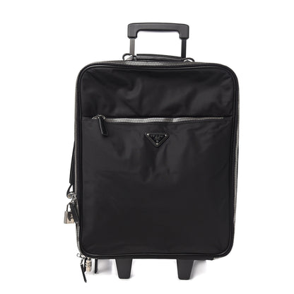 Prada Tessuto Nylon Saffiano Trolley Luggage Black 1 of 11