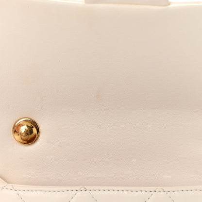 Chanel Lambskin Quilted Logo Mini Flap With Handle White 13 of 13