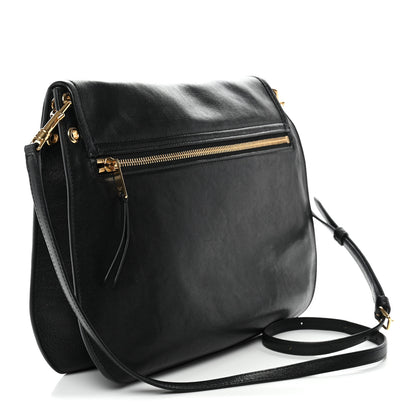 Celine Shiny Lambskin Soft Triomphe Besace Bag Black 3 of 9