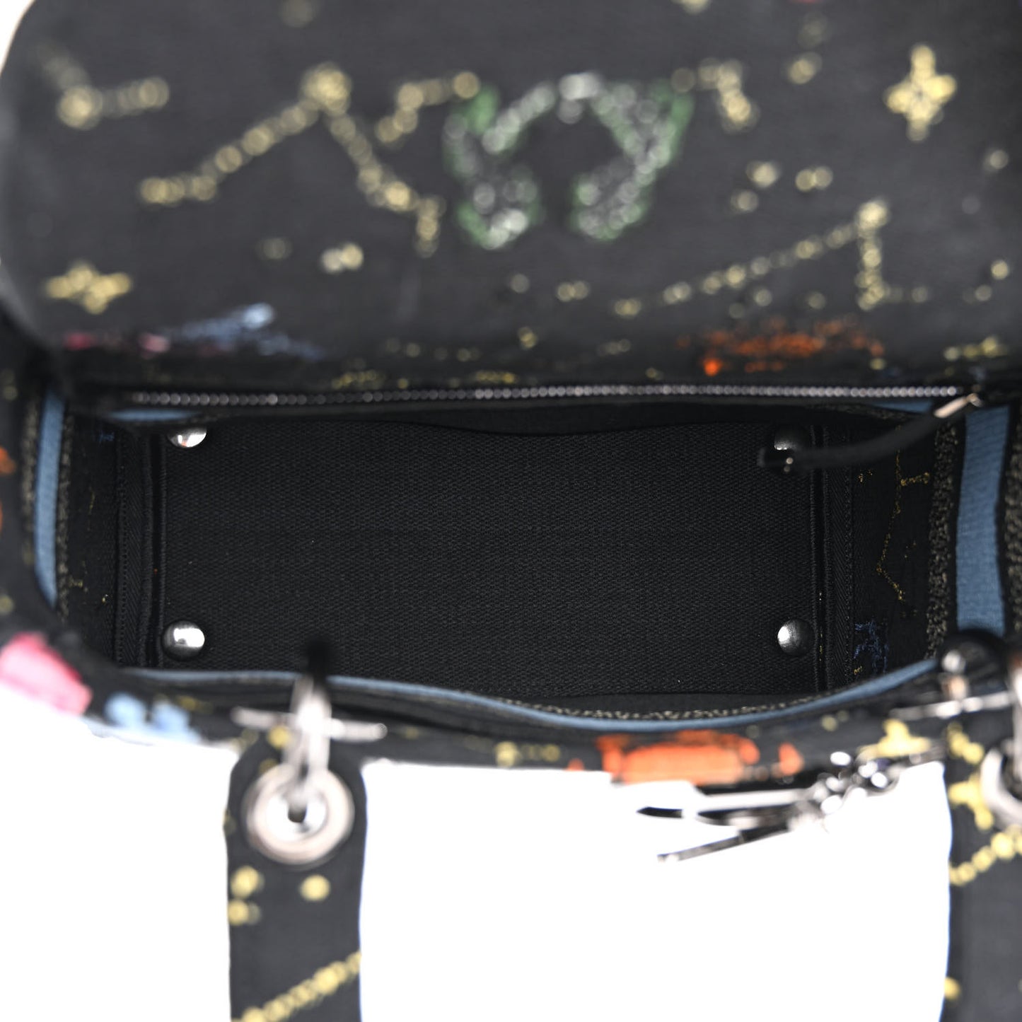 Canvas Pixel Zodiac Embroidered Medium Lady D-Lite Nero Multicolor