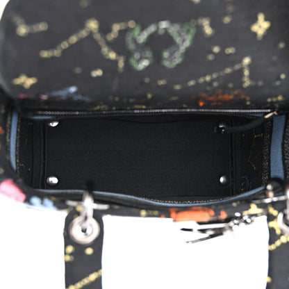 Christian Dior Canvas Pixel Zodiac Embroidered Medium Lady D-Lite Nero Multicolor 5 of 14