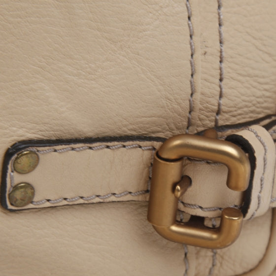 Leather Paddington Tote Beige