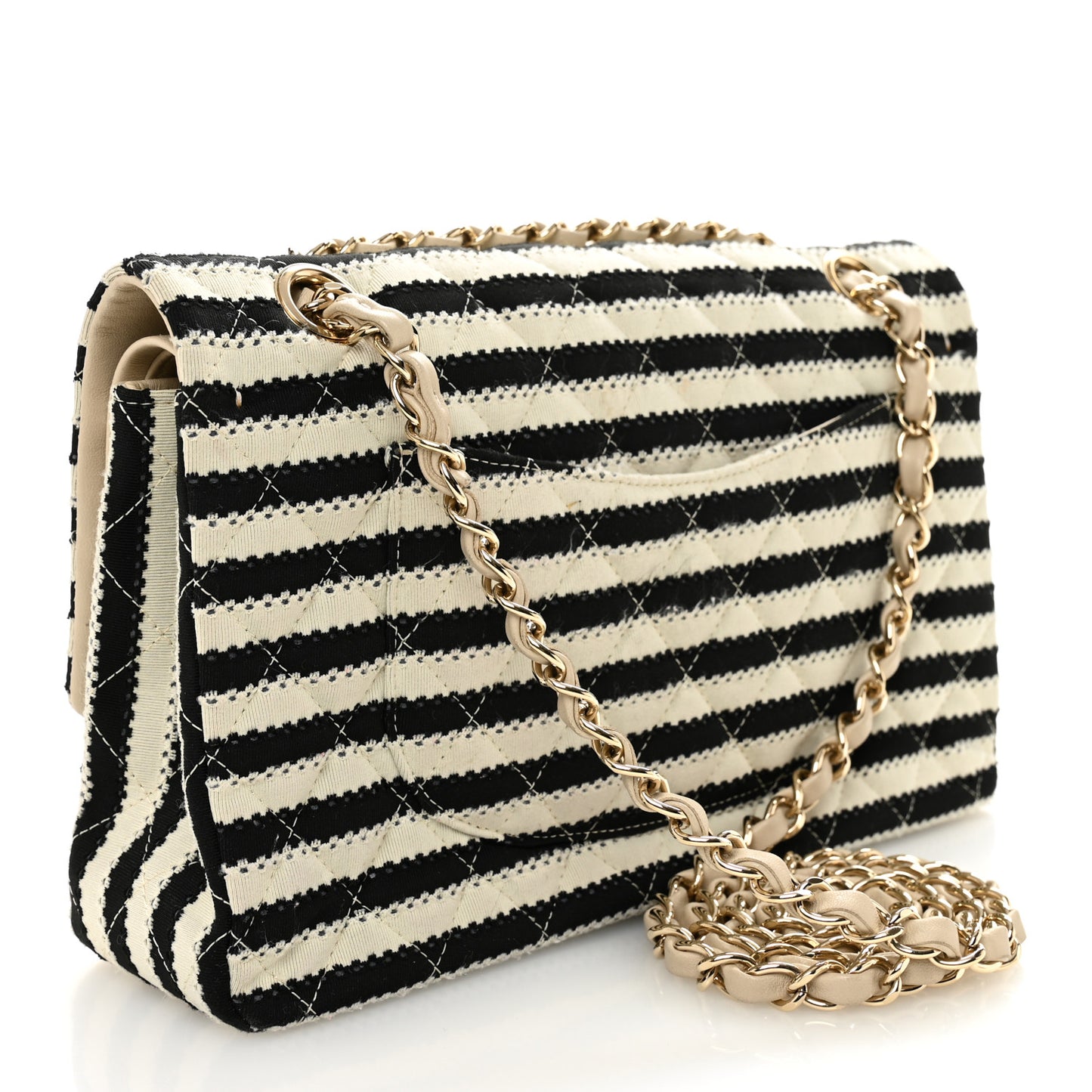 Jersey Quilted Medium Coco Sailor Flap Black White