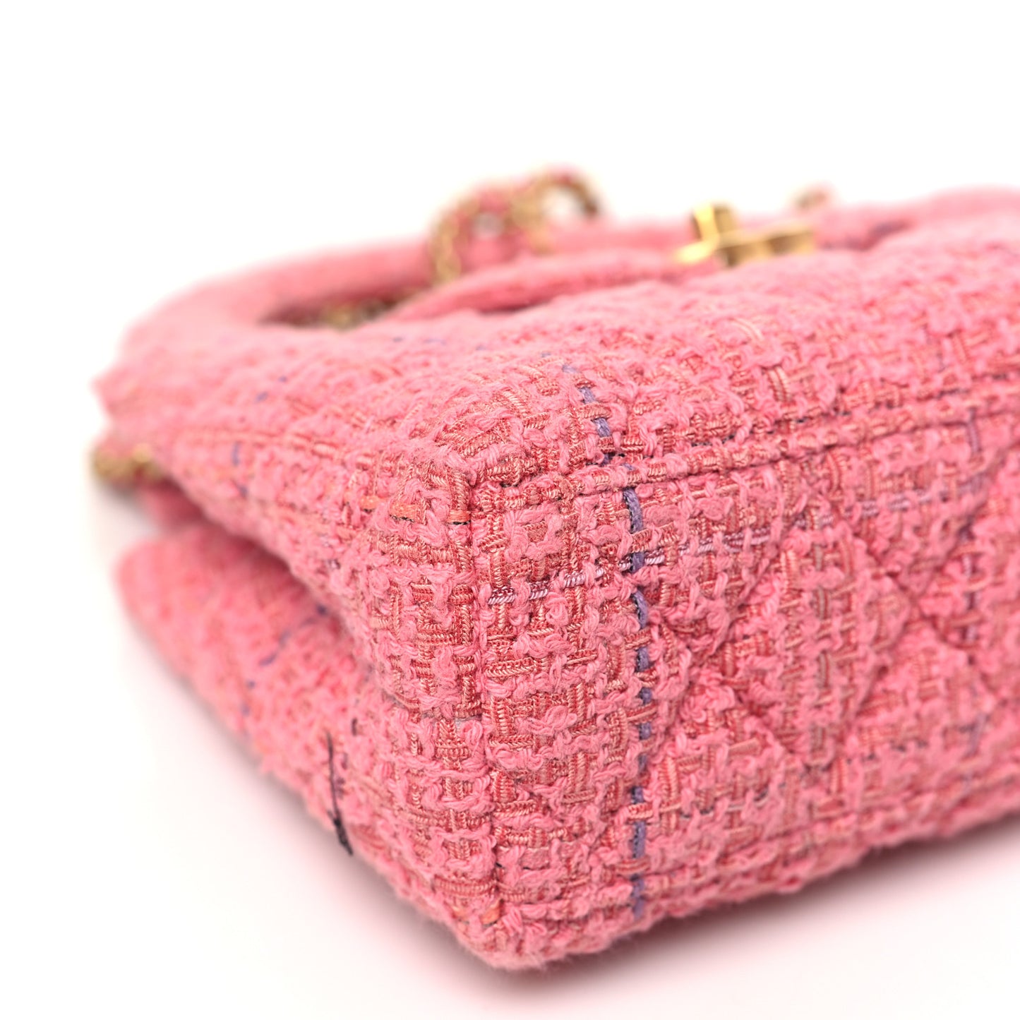 Tweed Quilted Nano Kelly Shopper Pink