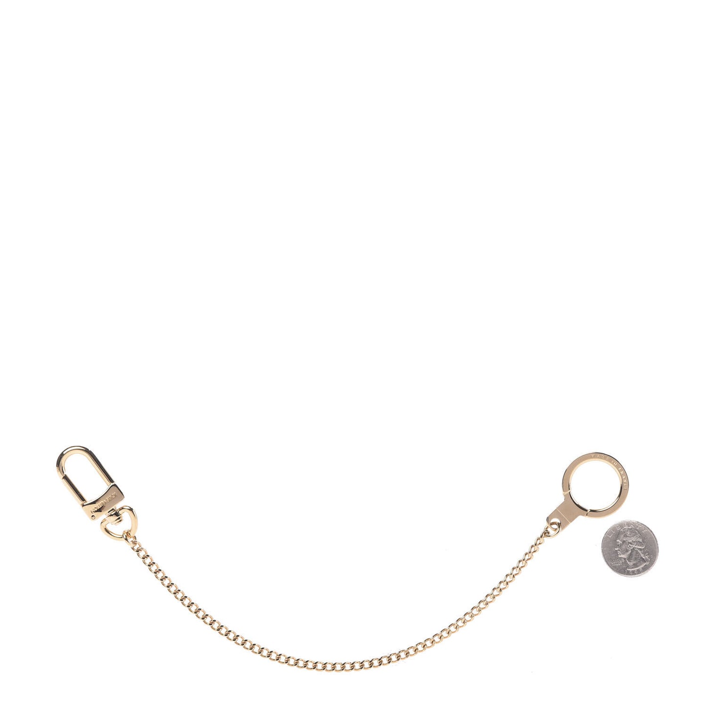 Metal Pochette Extender Key Ring Chain Gold
