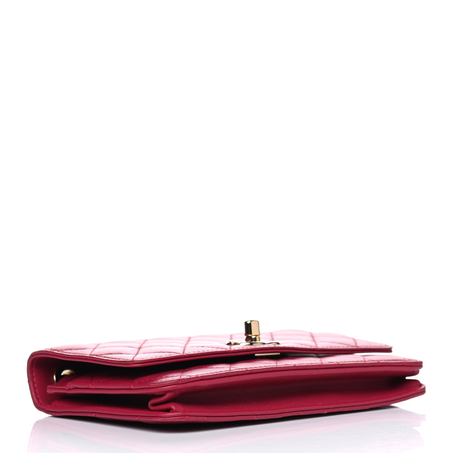 Chanel Lambskin Quilted Trendy CC Wallet On Chain WOC Dark Pink 3 of 6