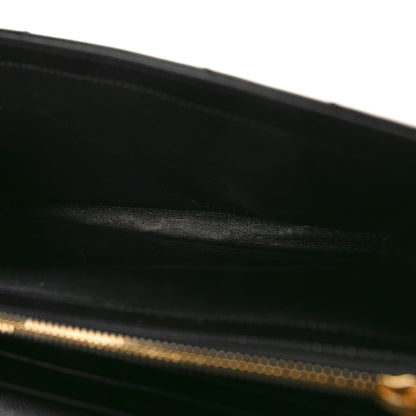 Saint Laurent Grain De Poudre Matelasse Chevron Monogram Chain Wallet Black 5 of 8