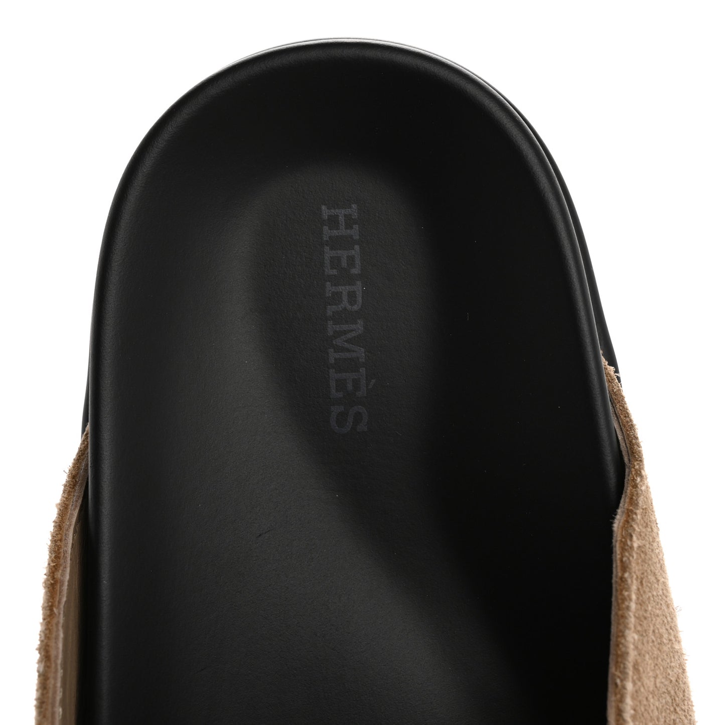 Suede Calfskin Mens Go Mules 36 Beige Argile