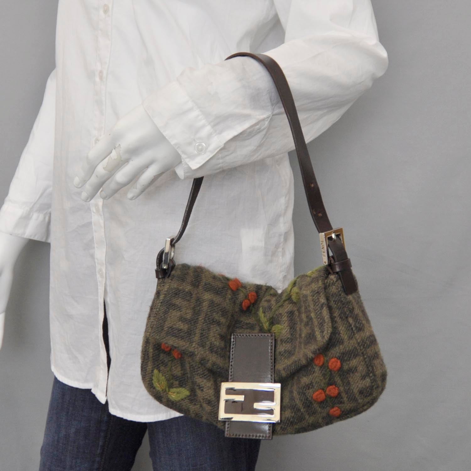 Fendi Wool Zucca Embroidered Baguette Multicolor 2 of 8