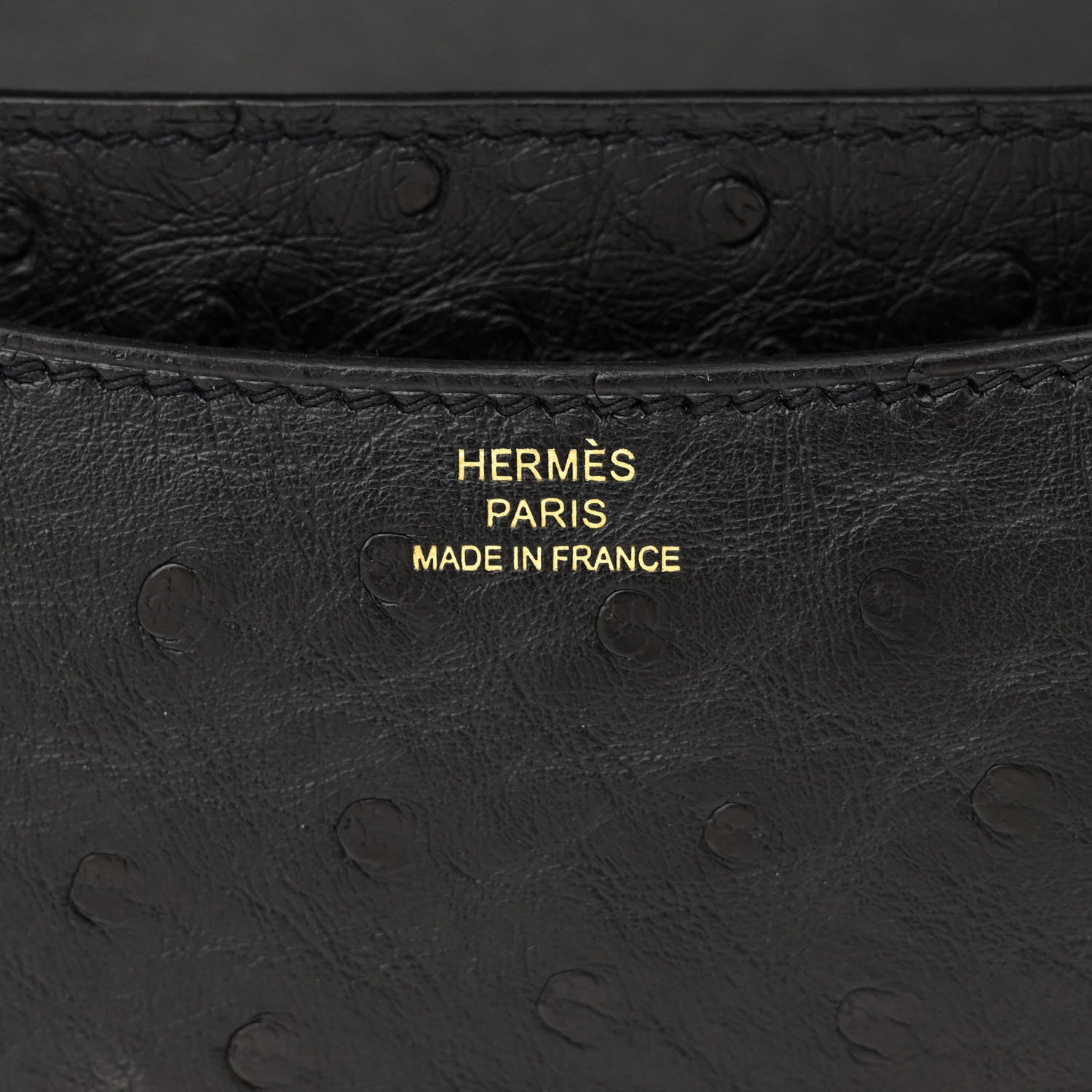 Hermes Ostrich Constance 18 Black 6 of 13