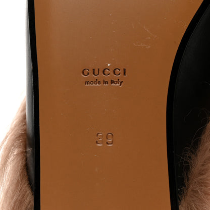 Gucci Calfskin Fur Womens Princetown Slippers 39 Black 7 of 8