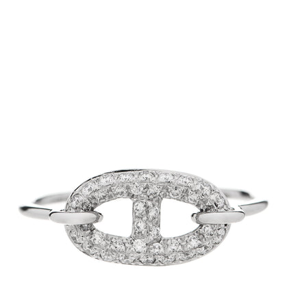 Hermes 18K White Gold Diamond Farandole Ring 56 7.5 1 of 7