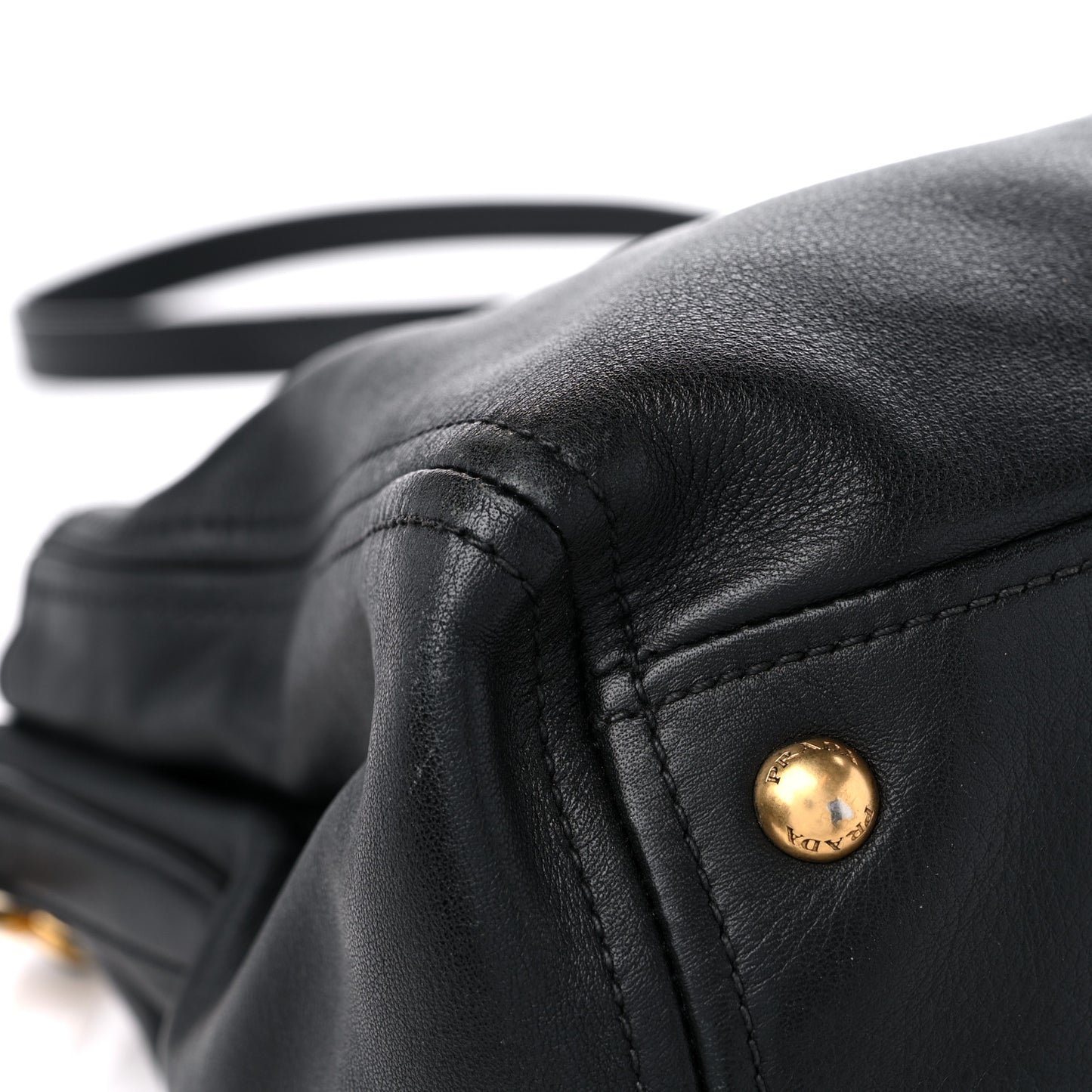 Soft Calfskin Double Zip Shoulder Bag Black